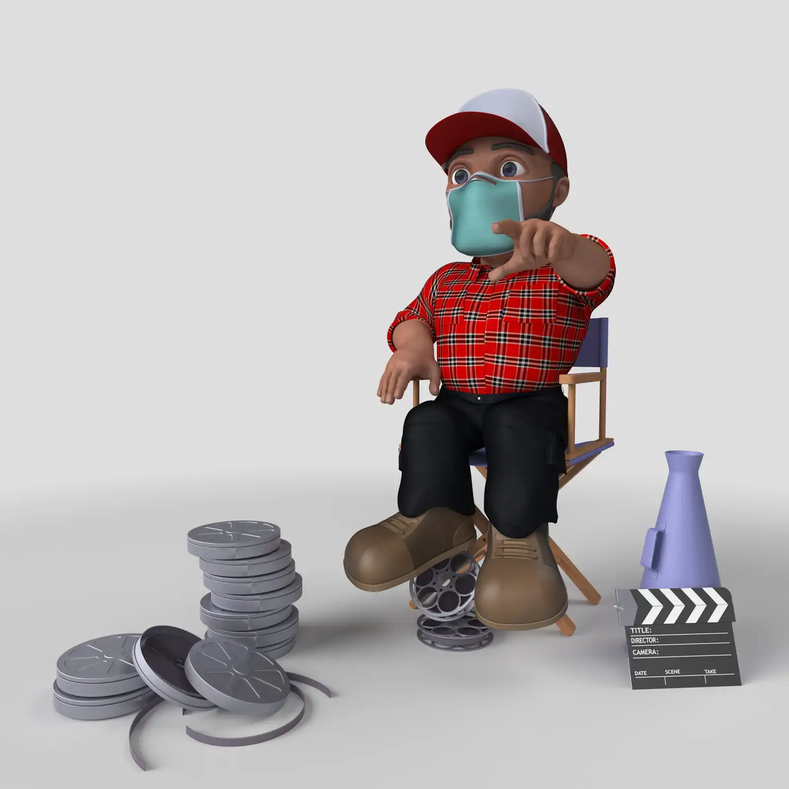 3d cartoon lumberjack character scaled