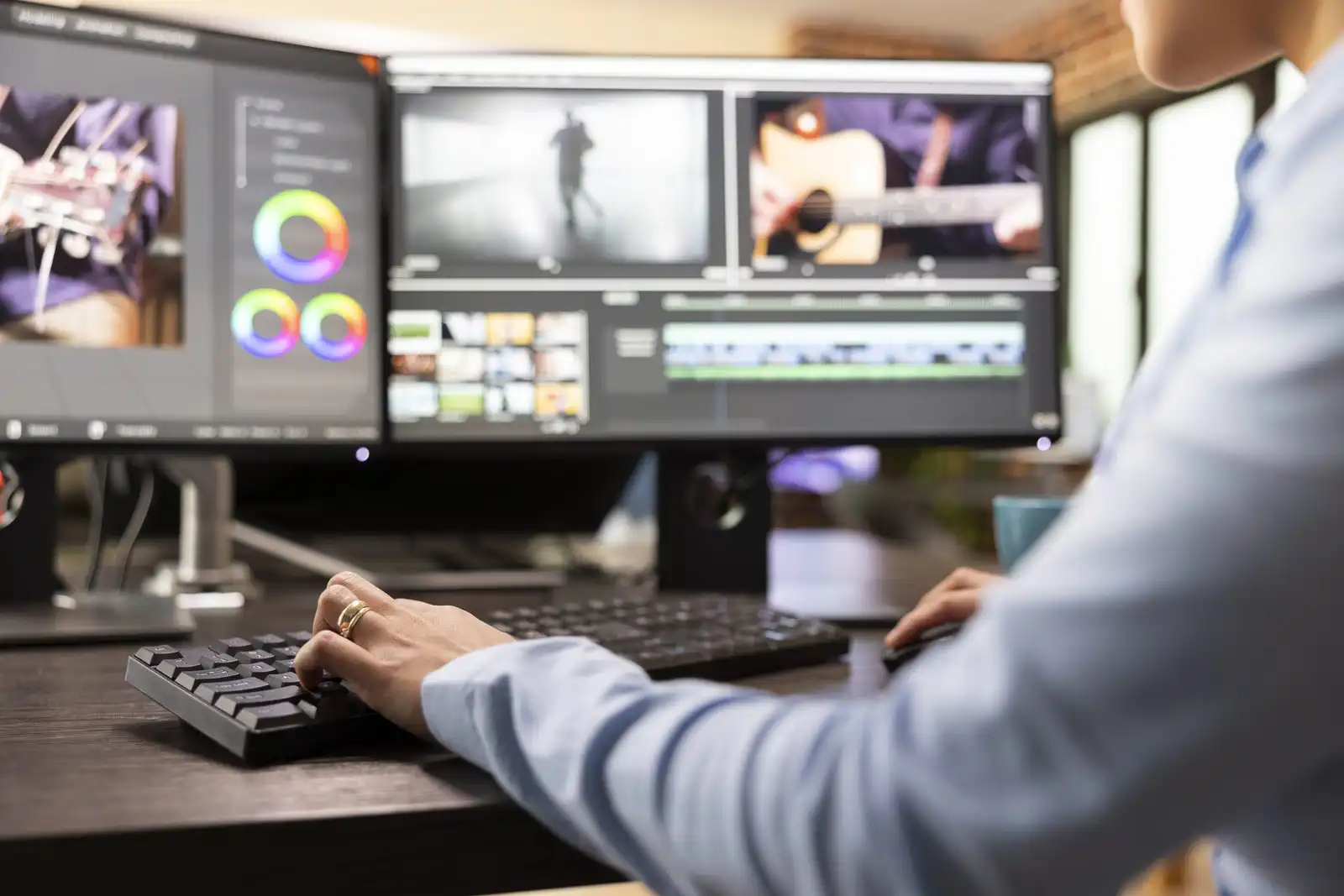 filmmaker refining movie footage scaled